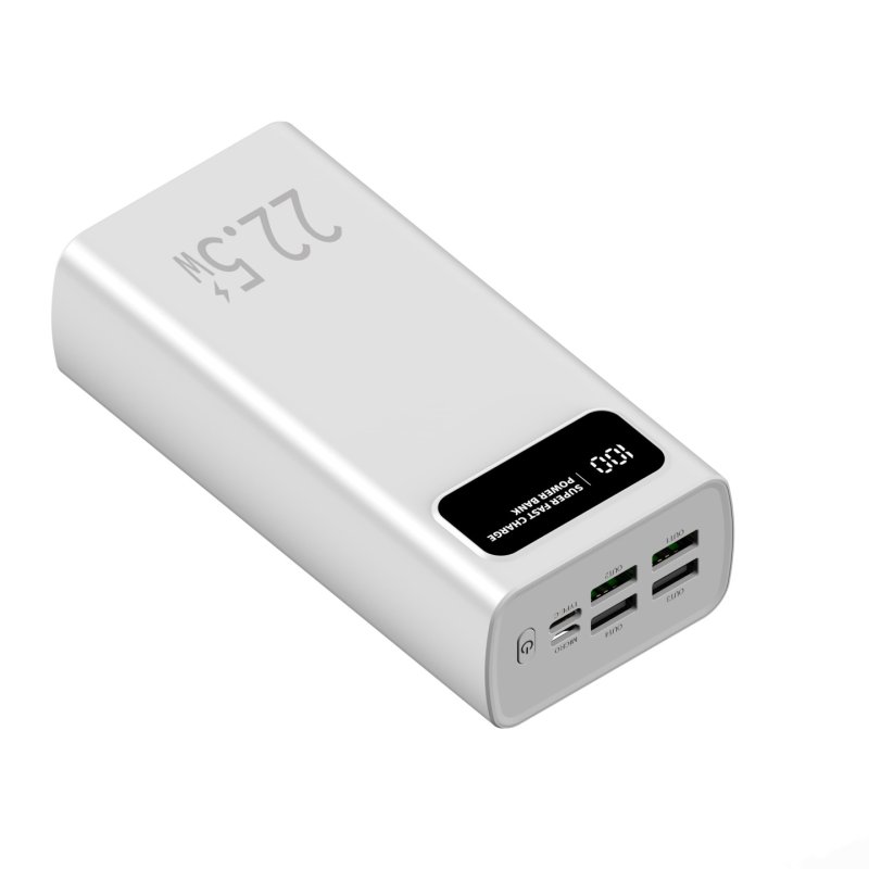 LEOTEC POWERBANK 30000MAH 22,5W PD20W BLAN (1 USB-C 4USB-A INC USB-A A USB-C)