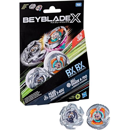 BEYBLADE X - Gill Shark 4-70O & Pearl Tiger 3-60U Dual Pack