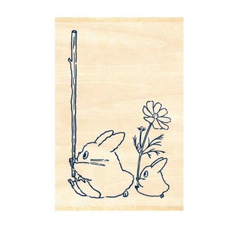 MON VOISIN TOTORO - Totoro Bleu & blanc - Tampon en bois 2.x3x4.5cm