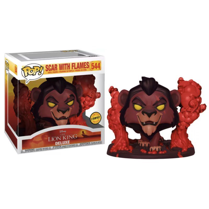 LE ROI LION - POP Deluxe N° 544 - Scar avec flammes avec Chase
