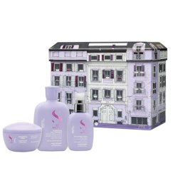 Alfaparf Milano Semi di Lino Smooth Gift Set for Frizzy Hair - Sulfate Free Shampoo, Mask and Smoothing Cream -
