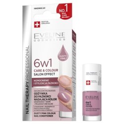 Eveline Nail Therapy 6 In 1 Care & Colour Concentrated Nail Treatment Dusty Pink 5ml