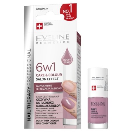 Eveline Nail Therapy 6 In 1 Care & Colour Concentrated Nail Treatment Dusty Pink 5ml