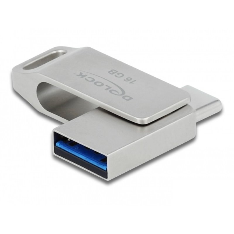 DeLOCK Clé USB 5 Gbps USB-C Type-A 16 GB - Boitier métallique