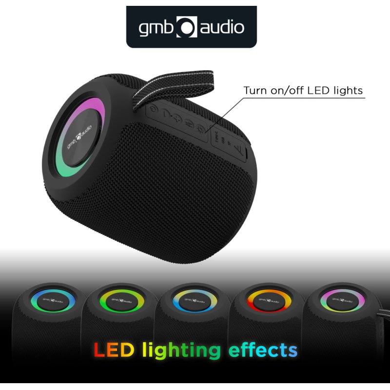 ALTAVOZ GEMBIRD BT CON EFECTO DE LUZ LED RGB NEGRO