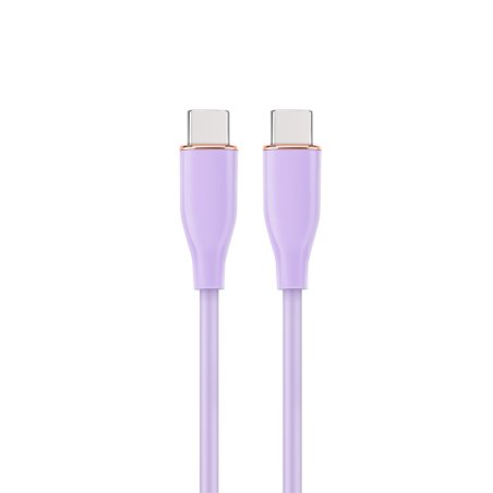 CABLE DE CARGA Y DATOS GEMBIRD (PD) TIPO-C SILICONA ALTA CALIDAD 1,5M MORADO