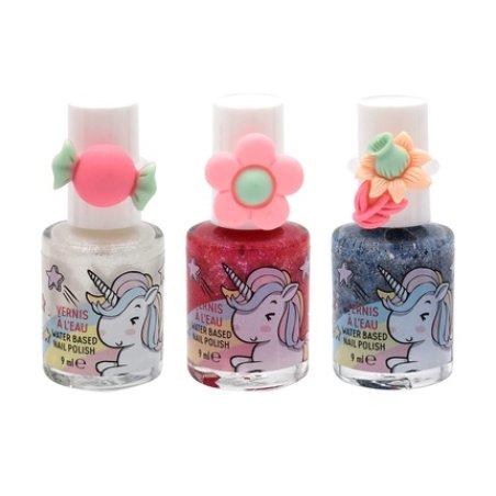 Girl Power Water-Based Nail Polish Set White Glitter Pink Glitter Blue Glitter Ring Children Manicure Pedicure 9ml TAKE