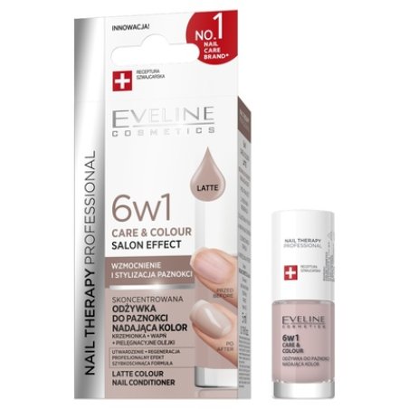 Eveline Nail Therapy 6 In 1 Care & Colour Concentrated Nail Treatment Latte 5ml