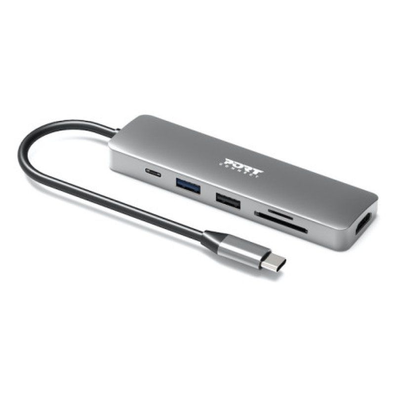 Port Designs 900162 hub & concentrateur USB Type-C Argent