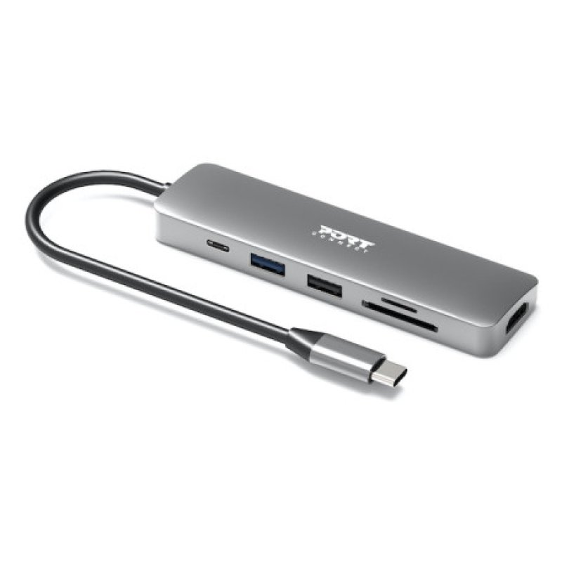 Port Designs 900162 interface hub USB Type-C Silver