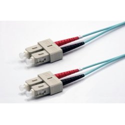 50m SC-UPC/SC-UPC 50/125 OM3 2.0mm LS0H aqua zip cord