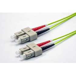 0.5m SC-UPC/SC-UPC 50/125 OM5 2.0mm LS0H lime zip cord