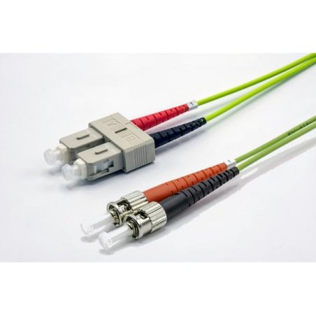 10m SC-UPC/ST-UPC 50/125 OM5 2.0mm LS0H lime zip cord