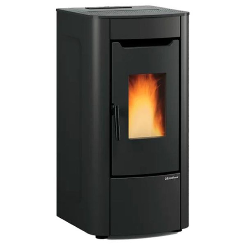 1293606-POELE A GRANULES-7KW-A -FLAMME VERTE-CSTB-FOYER FONTE-SORTIE AR *