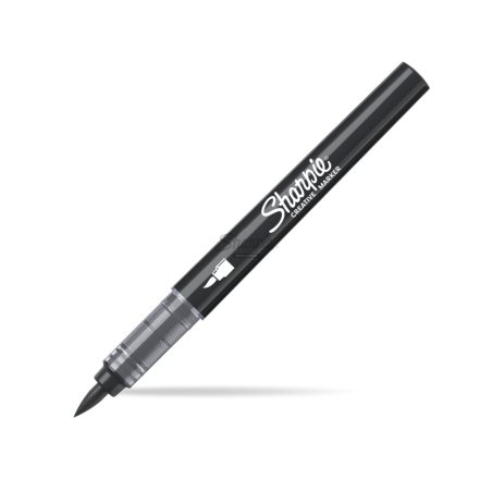 Sharpie - Creative Marker Acrylic Paint Pens - Brush Tip Water-Based Paint Markers - Black - 6 Count (SKU: 2218069)