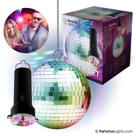 Party Fun Lights - Rotating Mirror Ball with LED and Motor (605209)