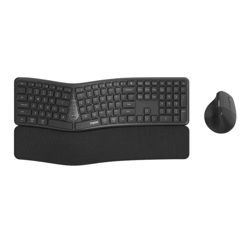 Rapoo Kabelloses Multimodus-Kombi-Set 8810ME, DE-Layout Ergonomisches Design,1600 DPI optische Maus, Verbindung zu