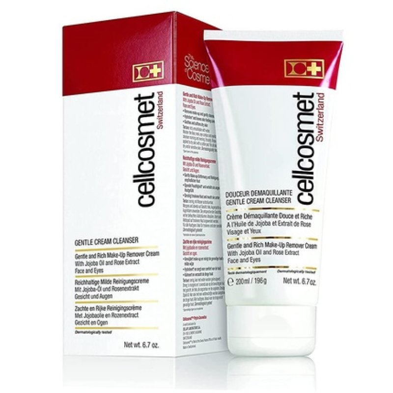 Cellcosmet Gentle Cream Cleanser Revitalizing Face Wash and Makeup Remover 6.7 oz