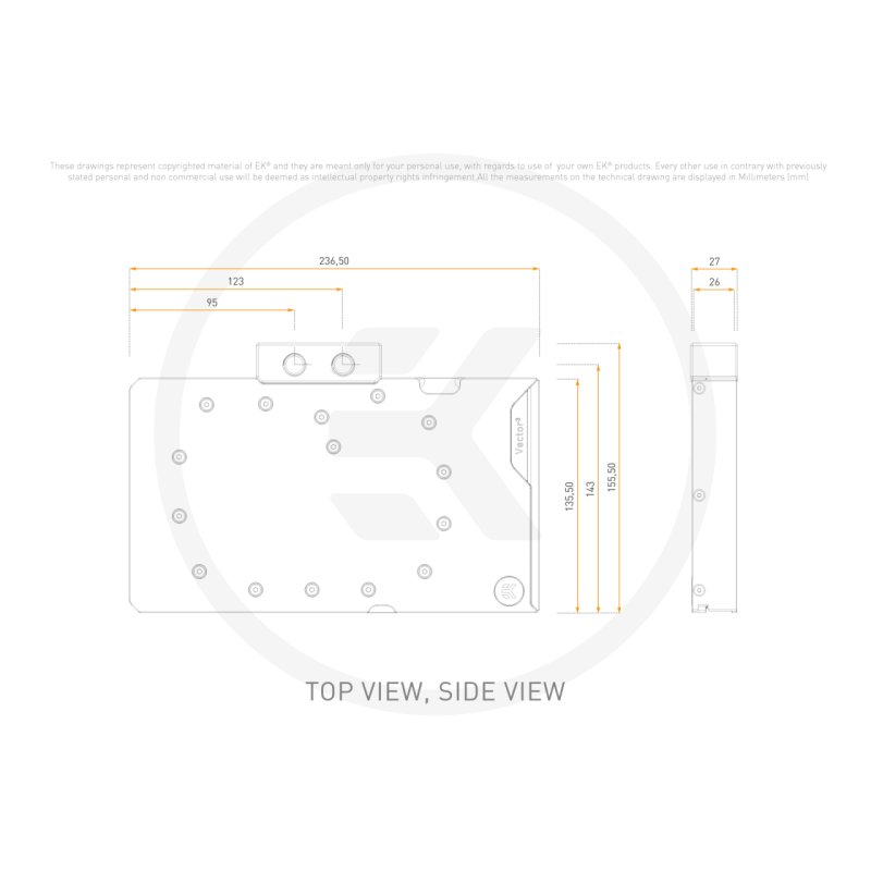 EK Water Blocks EK-Quantum Vector³ Suprim RTX 5090 - Plexi