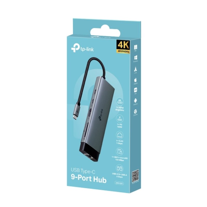 TP-Link UH9120C hub & concentrateur USB 3.2 Gen 1 (3.1 Gen 1) Type-C 5000 Mbit/s