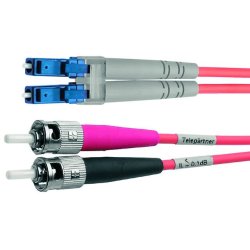 TELEG Câble adaptateur duplex 9/125 OS2 2x ST - 1x LC dpx bleu 1m