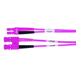 TELEG Câble adaptateur FO 2x G50/125 OM4 1x SC dpx - 1x LC dpx , violet 1m