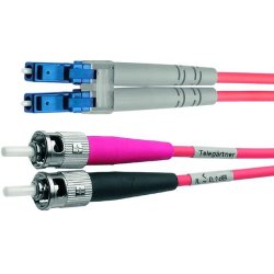 TELEG Câble adaptateur duplex 9/125 OS2 2x ST - 1x LC dpx bleu 3m