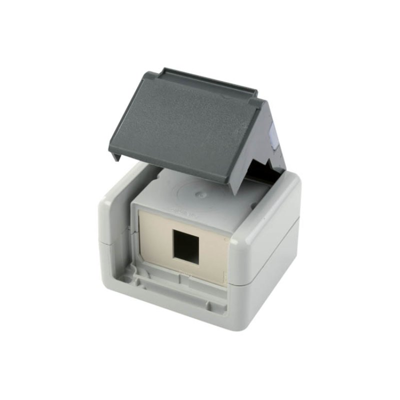 TELEG Boîtier IP44,75x86x58,gris Avec montage pour 1x module AMJ