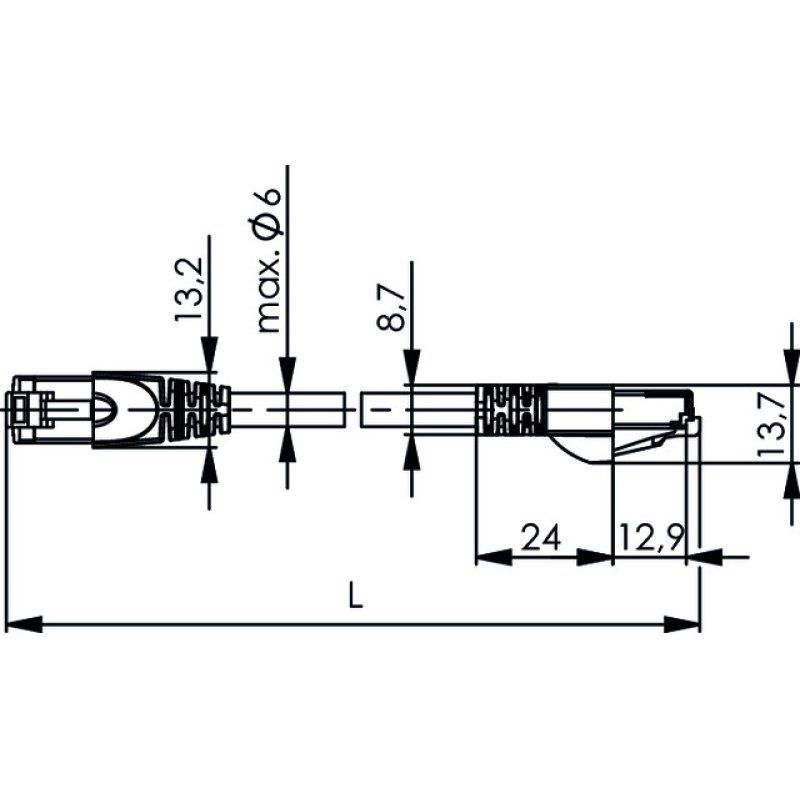 Telegärtner L00004A0104 câble de réseau Gris 6 m Cat6a S/FTP (S-STP)