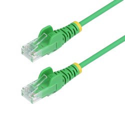 StarTech.com 50cm Green Slim CAT6 Ethernet Cable, Snagless, 100W PoE, UTP, LSZH, 28AWG Pure Bare Copper Wire, Slim RJ45