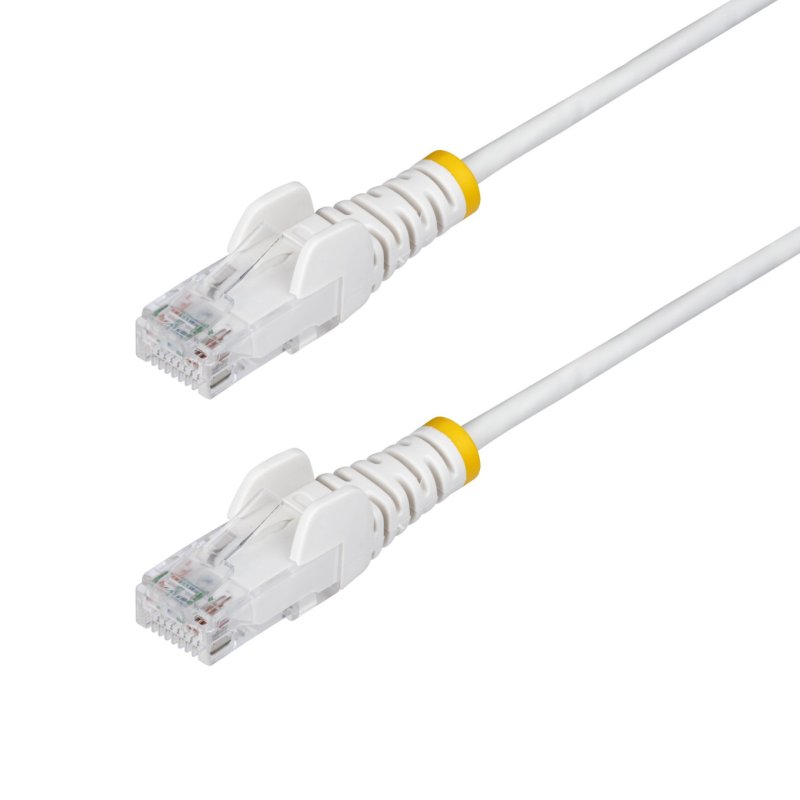 StarTech.com Câble Ethernet CAT6 Blanc Fin de 10m, Sans Accroc, 100W PoE, UTP, LSZH, Fil de Cuivre Pur 28AWG, Cordon