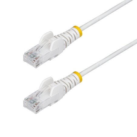 StarTech.com 10m White Slim CAT6 Ethernet Cable, Snagless, 100W PoE, UTP, LSZH, 28AWG Pure Bare Copper Wire, Slim RJ45