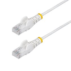 StarTech.com 5m White Slim CAT6 Ethernet Cable, Snagless, 100W PoE, UTP, LSZH, 28AWG Pure Bare Copper Wire, Slim RJ45