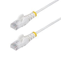 StarTech.com Câble Ethernet CAT6 Blanc Fin de 5m, Sans Accroc, 100W PoE, UTP, LSZH, Fil de Cuivre Pur 28AWG, Cordon