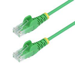 StarTech.com 2m Green Slim CAT6 Ethernet Cable, Snagless, 100W PoE, UTP, LSZH, 28AWG Pure Bare Copper Wire, Slim RJ45