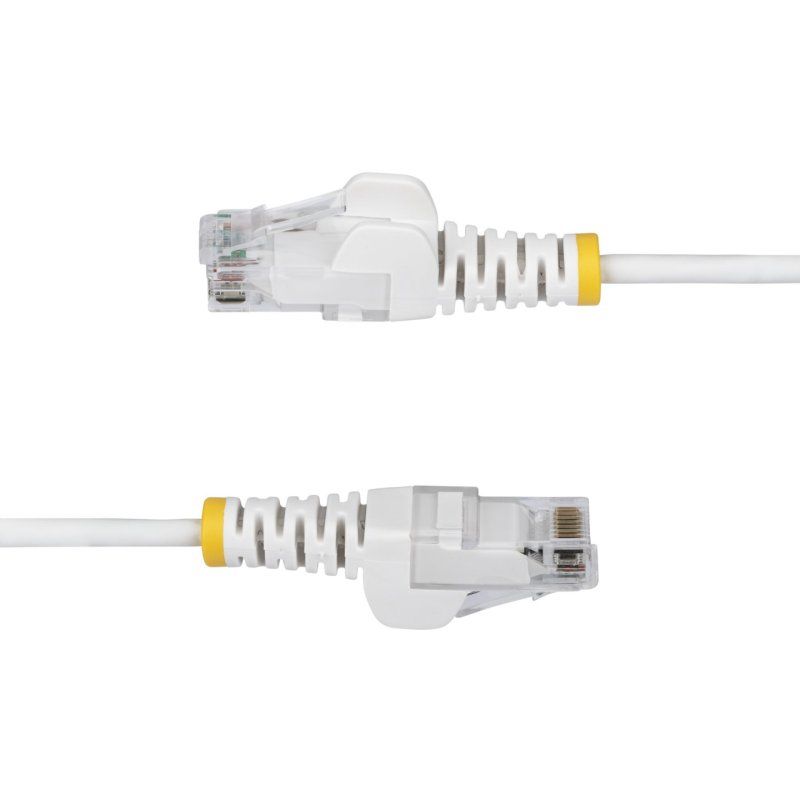 StarTech.com Câble Ethernet CAT6 Blanc Fin de 1,5m, Sans Accroc, 100W PoE, UTP, LSZH, Fil de Cuivre Pur 28AWG, Cordon