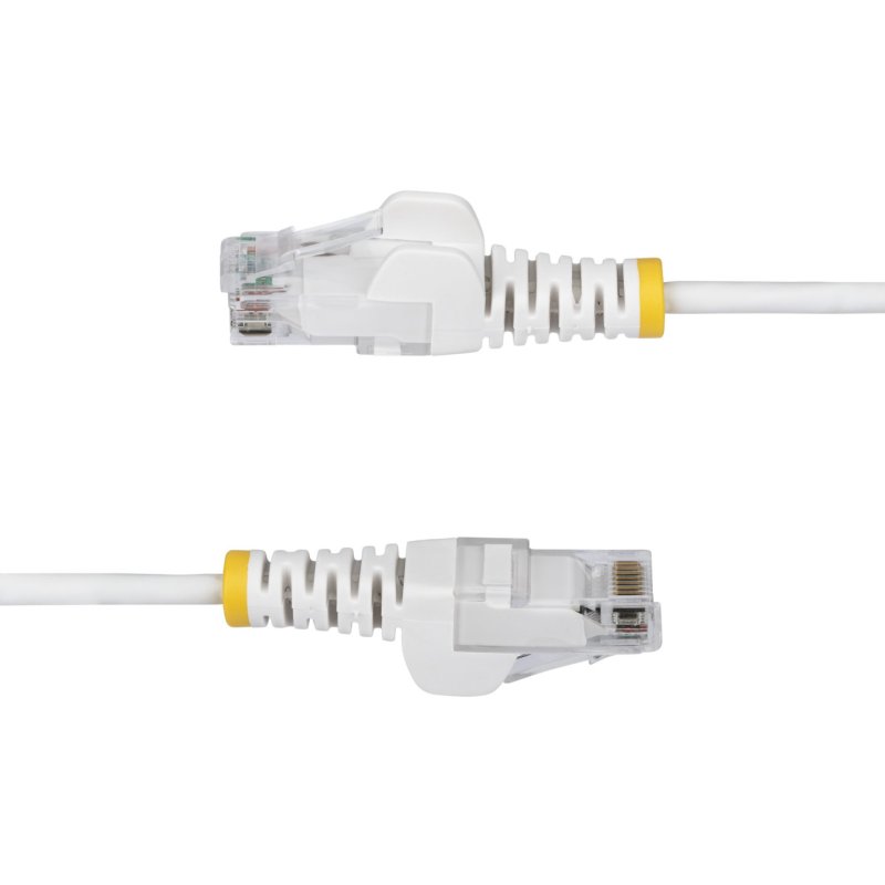 StarTech.com Câble Ethernet CAT6 Blanc Fin de 1m, Sans Accroc, 100W PoE, UTP, LSZH, Fil de Cuivre Pur 28AWG, Cordon