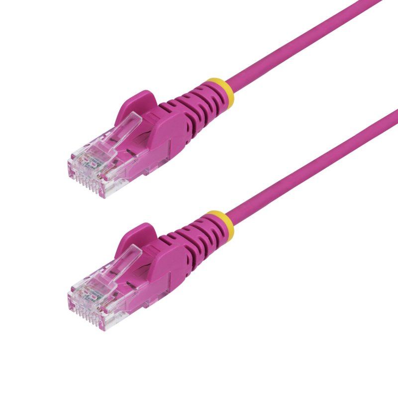 StarTech.com Câble Ethernet CAT6 Rose Fin de 2m, Sans Accroc, 100W PoE, UTP, LSZH, Fil de Cuivre Pur 28AWG, Cordon