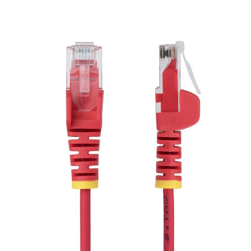 StarTech.com 10m Red Slim CAT6 Ethernet Cable, Snagless, 100W PoE, UTP, LSZH, 28AWG Pure Bare Copper Wire, Slim RJ45