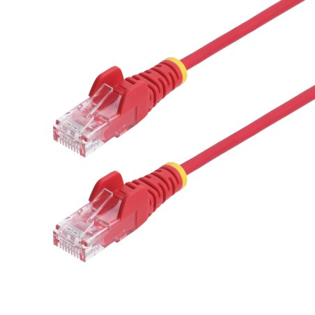 StarTech.com 50cm Red Slim CAT6 Ethernet Cable, Snagless, 100W PoE, UTP, LSZH, 28AWG Pure Bare Copper Wire, Slim RJ45