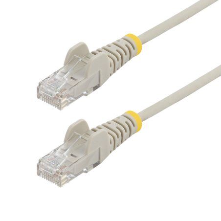 StarTech.com Câble Ethernet CAT6 Gris Fin de 15m, Sans Accroc, 100W PoE, UTP, LSZH, Fil de Cuivre Pur 28AWG, Cordon