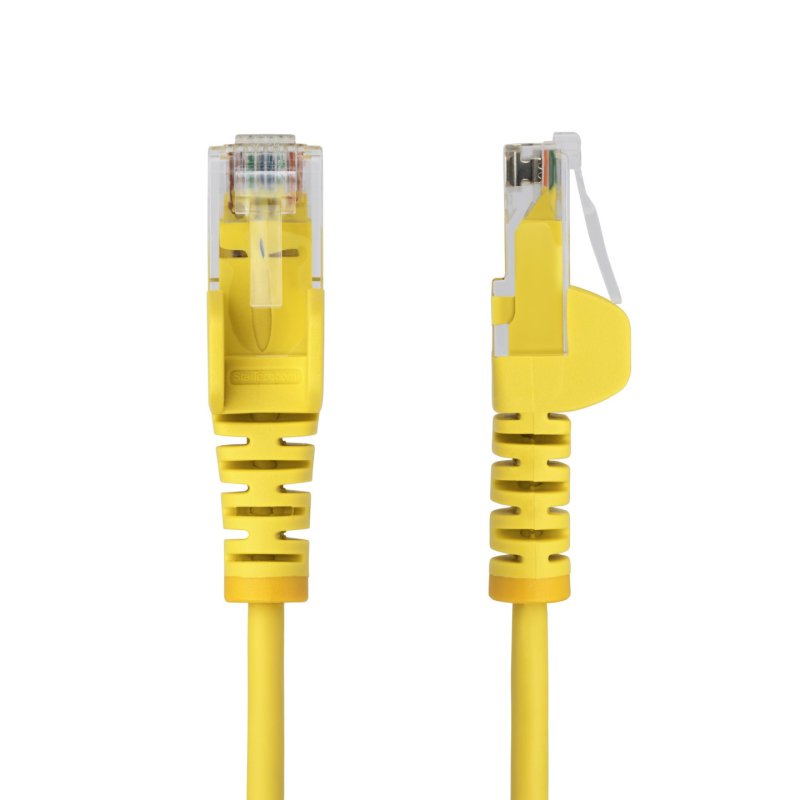 StarTech.com Câble Ethernet CAT6 Jaune Fin de 2m, Sans Accroc, 100W PoE, UTP, LSZH, Fil de Cuivre Pur 28AWG, Cordon