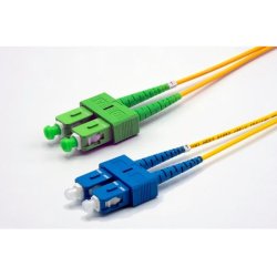 0.5m SC-APC/SC-UPC G652D OS2 2.0mm LS0H yellow zip cord