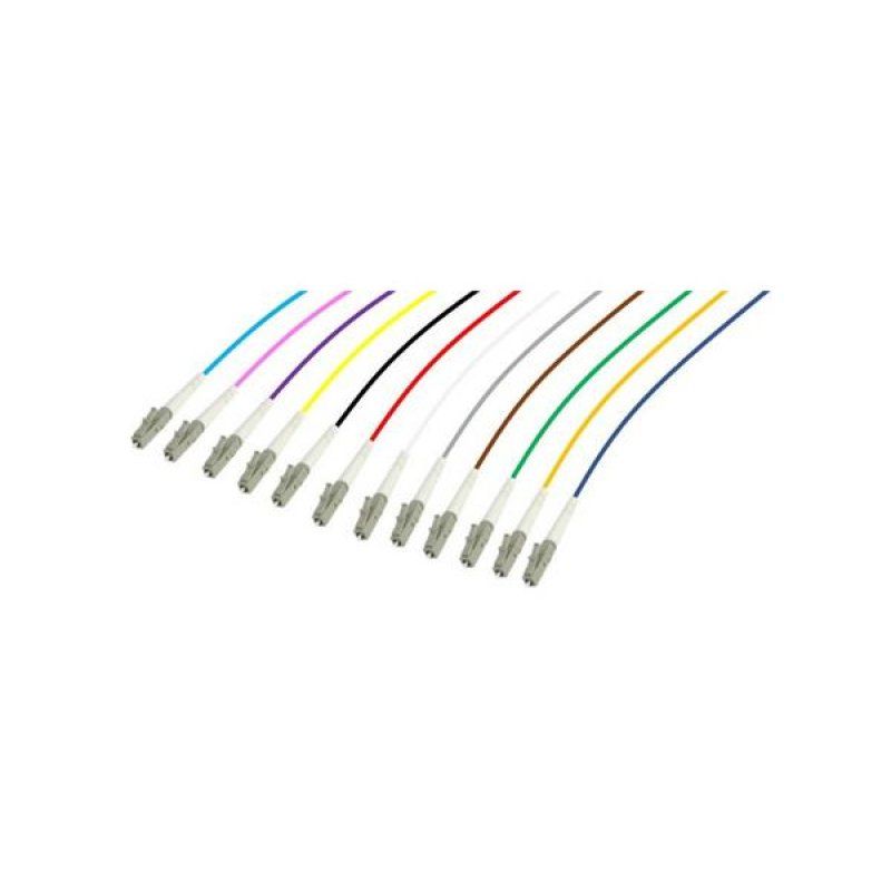 Set of 2m LC-UPC OM4 50/125 900µm 12 colours pigtails