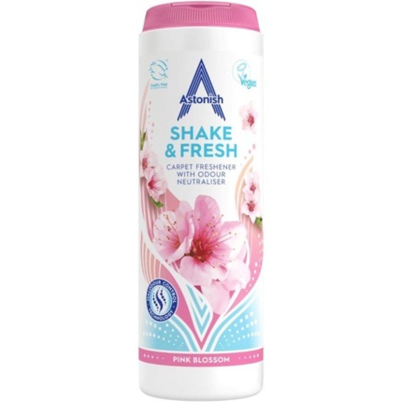 Astonish Shake & Fresh Carpet Freshener Pink Blossom 350g