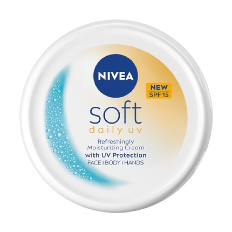 Nivea Soft Daily Uv Moisturizing Cream With Uv Protection For Face, Body, And Hands Spf15 200ml