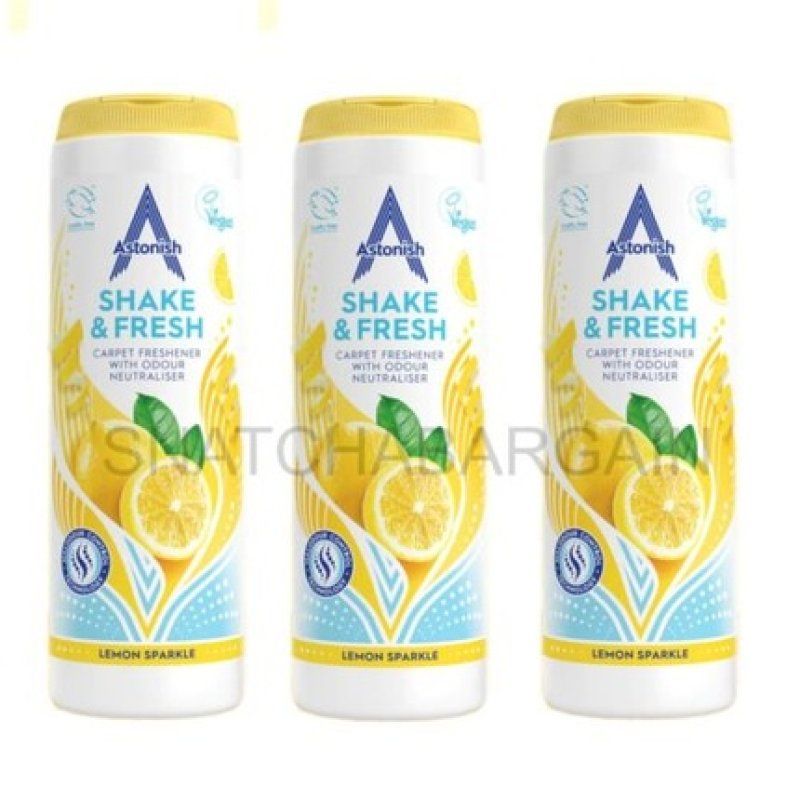 Astonish Shake & Fresh Carpet Powder Lemon Sparkle 400g Odour Neutraliser