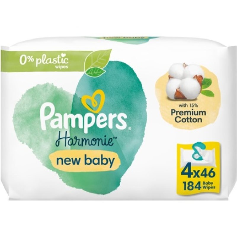 Pampers Baby Wipes Harmonie New Baby 4x46τμχ - Pampers