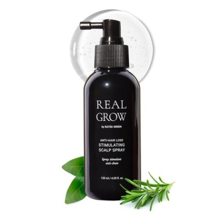 REAL GROW Anti Hair Loss Stimulating Scalp Spray Korean Hair Care Cold Brewed Organic Rosemary Water for Growth 6.06