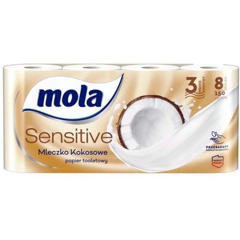 Mola Sensitive Toilet Paper Coconut Milk - 8 Rolls